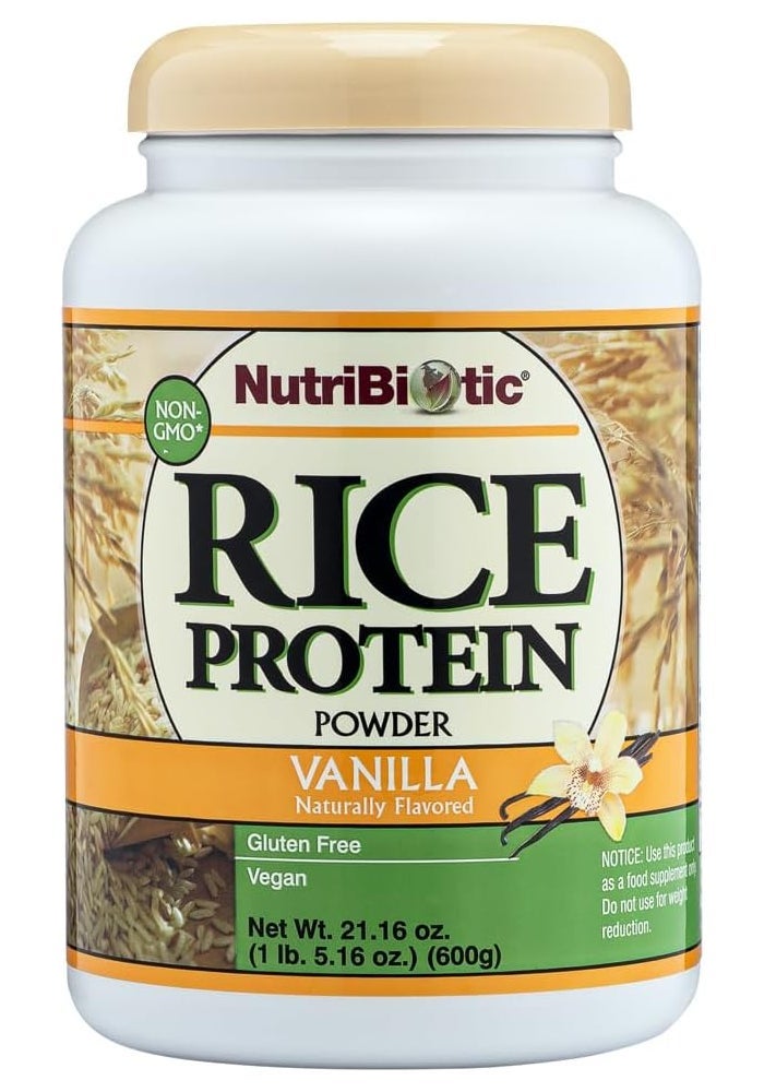 NutriBiotic, Raw Rice Protein, Vanilla, 1 lb 5 oz (600 g) - Image 1
