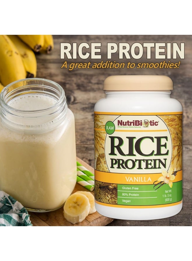 NutriBiotic, Raw Rice Protein, Vanilla, 1 lb 5 oz (600 g) - Image 5
