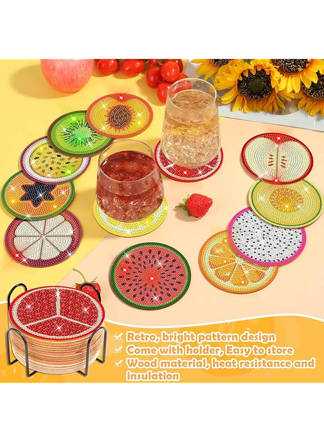 إيروريكس مجموعة من 12 قطعة من لوحات الرسم الماسي مع حامل لوحات الرسم الماسي المصنوعة يدويًا من الماس مجموعة من النقاط الماسية للبالغين والمبتدئين على شكل فواكه - Image 4