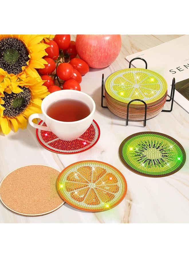 إيروريكس مجموعة من 12 قطعة من لوحات الرسم الماسي مع حامل لوحات الرسم الماسي المصنوعة يدويًا من الماس مجموعة من النقاط الماسية للبالغين والمبتدئين على شكل فواكه - Image 2