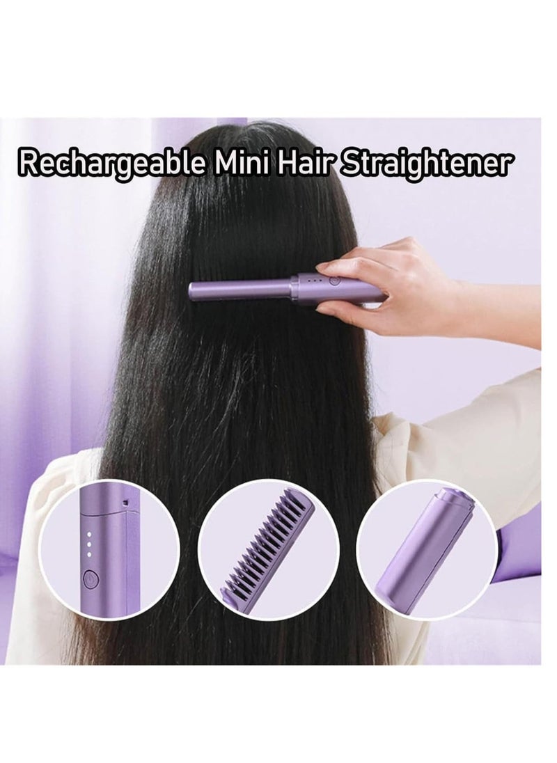 ELTRAZONE Portable Rechargeable Mini Hair Straightener - Purple - Image 2