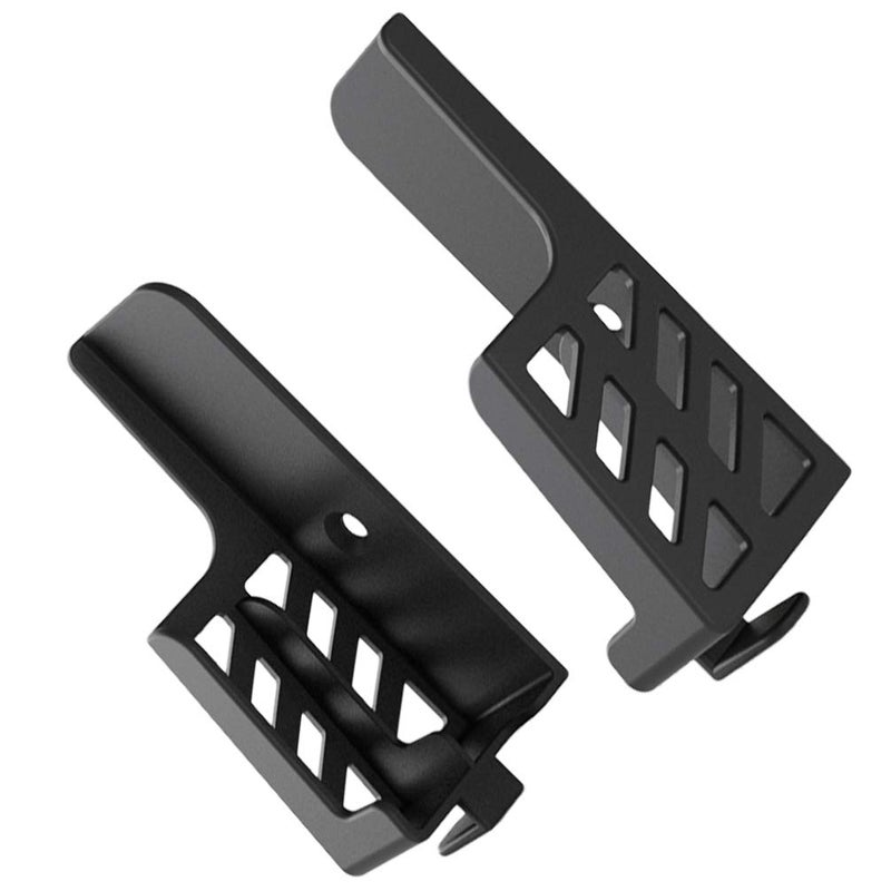 Wall Mount Phone Tablet Holder Double Slot Storage Stand Black - Image 2