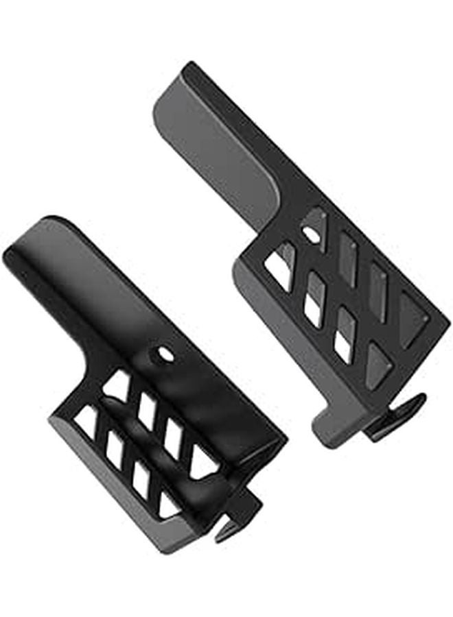 Wall Mount Phone Tablet Holder Double Slot Storage Stand Black - Image 1