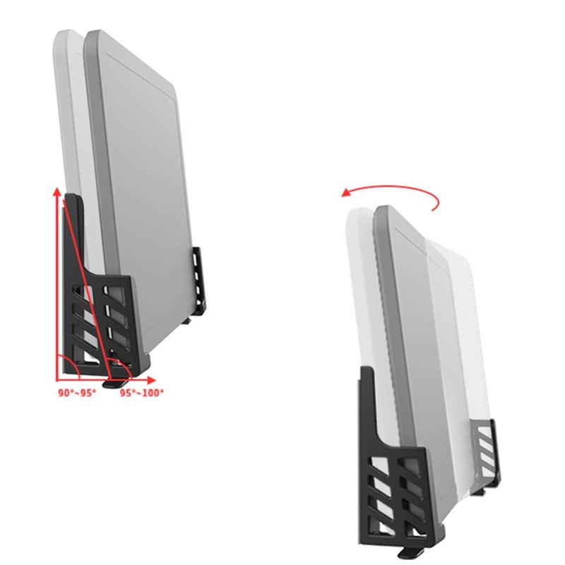 Wall Mount Phone Tablet Holder Double Slot Storage Stand Black - Image 4
