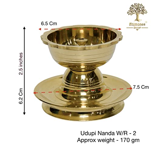 Bhimonee Decor | Pure Brass Akhand Diya | Handcrafted in India | Ideal for Return Gifts for Pooja | Elegant Diya for Pooja | Perfect Diyas for Home Decoration | Dimensions: 2.5 Inches | Single Piece - Image 2
