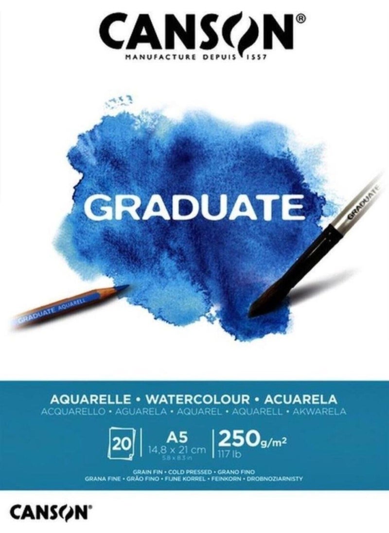 CANSON - Graduate Watercolor Notebook A4 20 Sheets 250 gr - Image 1