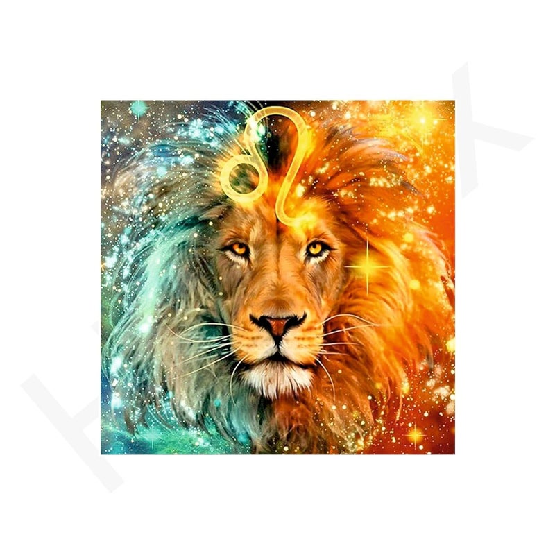 Fariox Golden Lion Diamond Painting Kits for Adults and Kids Full Drill Rhinestone Embroidery Cross Stitch Pictures Art Kit Suitable for Home Wall Decor and Relaxation Gem Arts