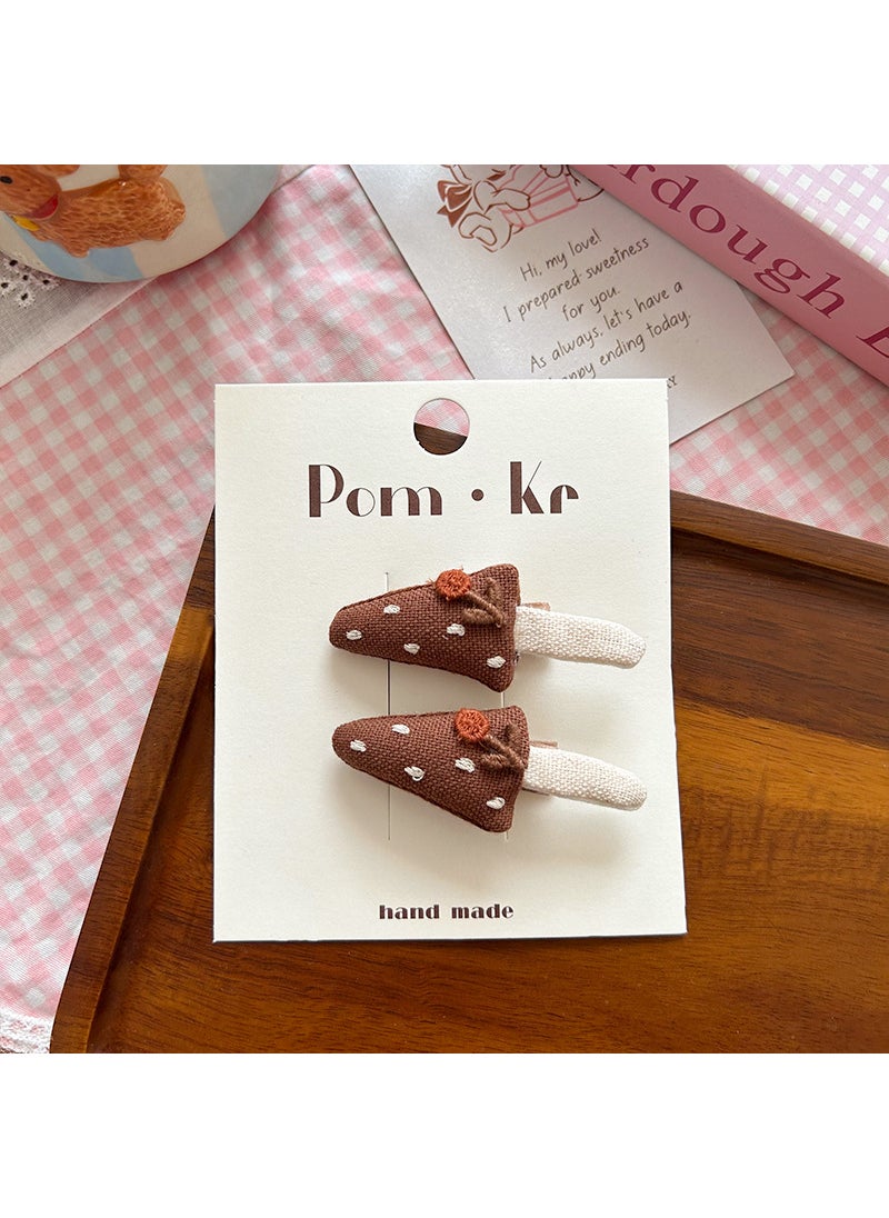 Generic Korean Style Cotton Ribbit Hair Accessories New Arrival Early Autumn SweetBaby Headband Cute Mushroom Childrens Hair Ties 【5】brown mushroom hairpin 