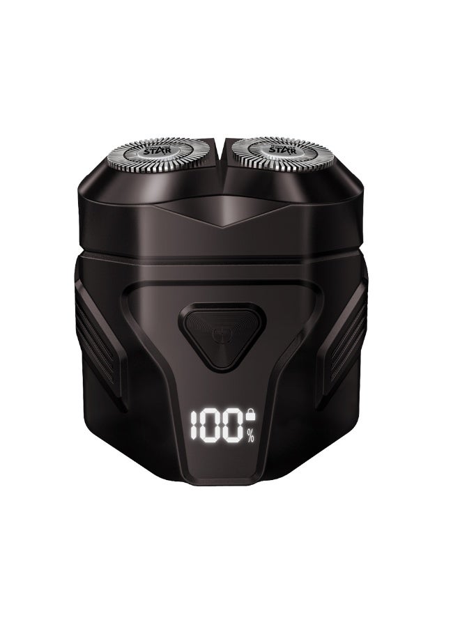 Winning Star Electric Shaver, Beard and Hair Trimmer, 2 Rotary Heads, Digital Display, Waterproof, 5W, Black, ST-5844 - Image 1