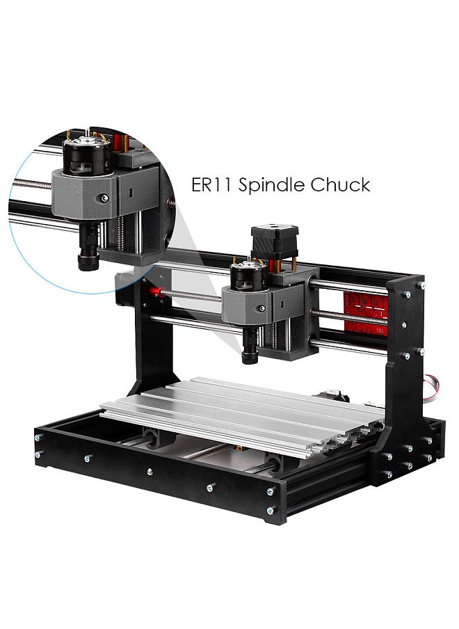 Generic - Upgrade Version CNC 30*18 PRO GRBL Control DIY Mini CNC Machine 3 Axis Pcb Milling Machine Wood Router Engraver with Offline Controller with ER11 and 5mm Extension Rod Working Area 300*180x40mm - Image 1