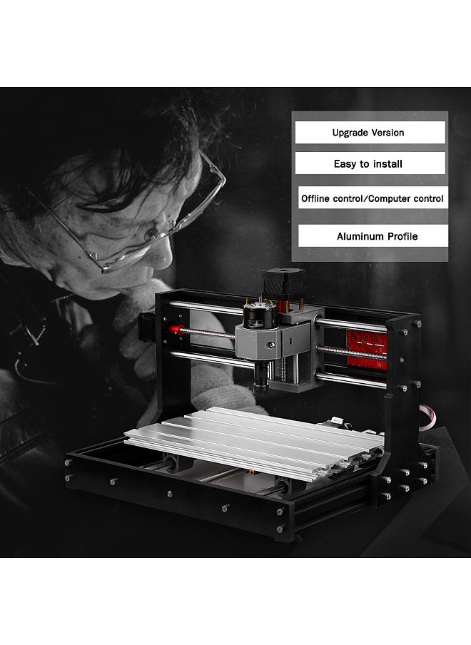 Generic - Upgrade Version CNC 30*18 PRO GRBL Control DIY Mini CNC Machine 3 Axis Pcb Milling Machine Wood Router Engraver with Offline Controller with ER11 and 5mm Extension Rod Working Area 300*180x40mm - Image 1