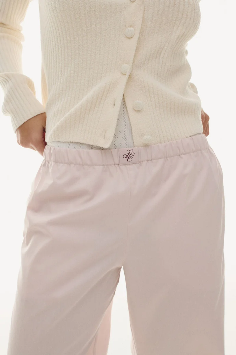 اتش اند ام بنطلون من قماش بوبلين قطني