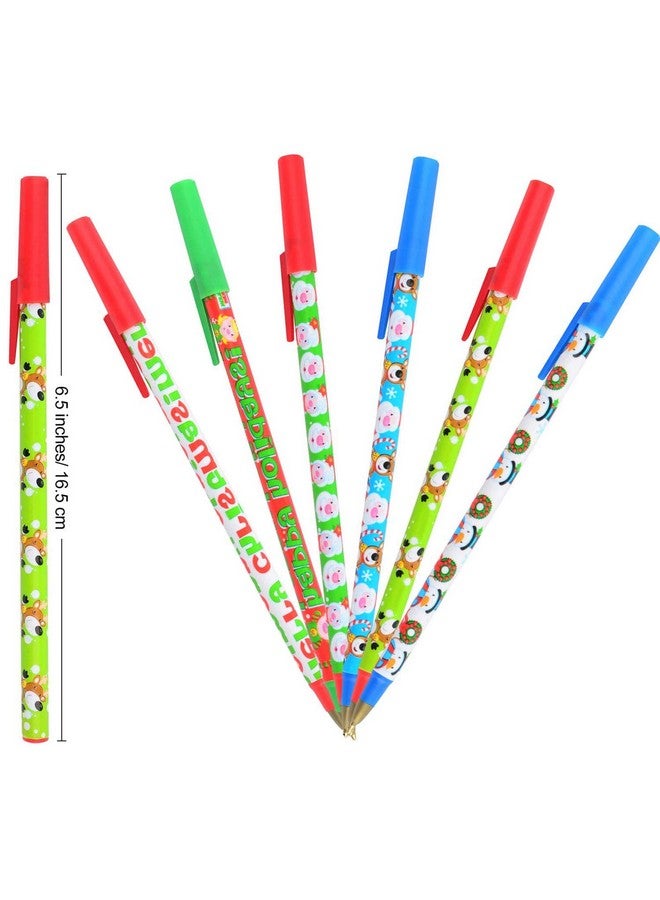 Sunshane 24 Pieces Christmas Stick Pens Set Holiday Ballpoint Pens For Christmas Home Decor Party Gift (Color Set 1) - Image 3
