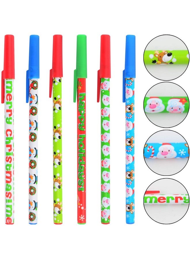 Sunshane 24 Pieces Christmas Stick Pens Set Holiday Ballpoint Pens For Christmas Home Decor Party Gift (Color Set 1) - Image 5