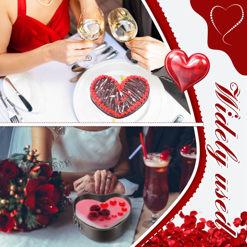 Tioncy 9 Inch Heart Shaped Springform Pan Black Heart Nonstick Cake Mold Cheesecake Pan with a Detachable Bottom for Quick Release, Carbon Steel Bakeware for Valentine Wedding Birthday Anniversary - Image 5