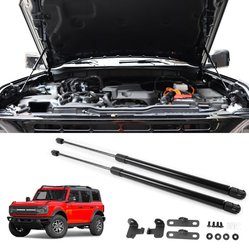Front Hood Lift Supports Gas Springs Shocks Struts Kit Compatible with 20212025 Ford Bronco Accessories