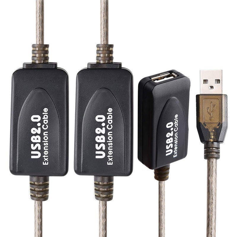 كابل تمديد نشط من USB 2.0 من نوع A ذكر إلى أنثى بطول 100 قدم، سرعة عالية 480 ميجابت في الثانية - Image 3
