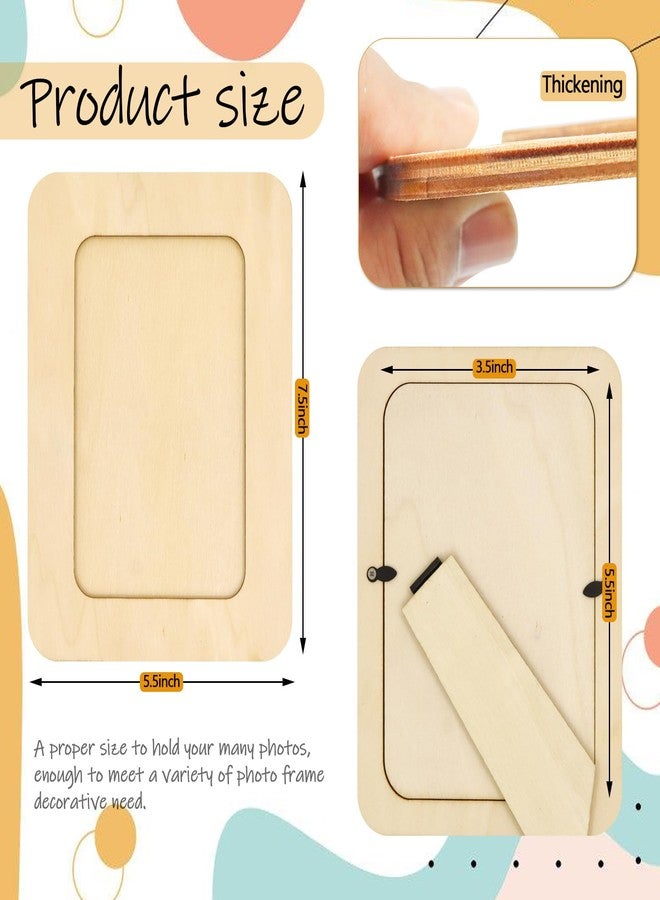 RYKOMO 30 Pack Wooden Picture Frames for Crafts, Wooden Frames for 4 x 6 Photos, Unfinished Wood Frame for Thanksgiving Christmas Gift Halloween Party Decorate DIY Art Projects - Image 2
