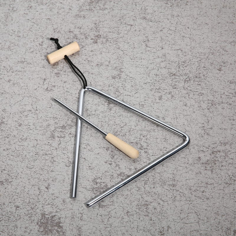 Mihey 7 Inch Musical Triangle Instrument, Steel Triangle Percussion Bell With Striker - Image 5
