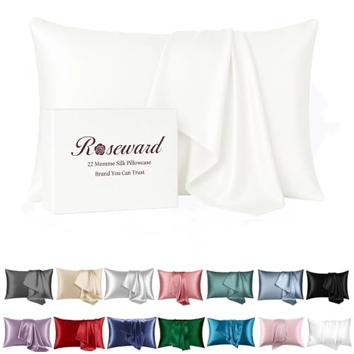 Premium Mulberry Silk Pillowcase for Hair and Skin Made in USA Anti Acne Pure Silk Pillow Cases White Queen 100 Real 22 Momme Pillow Cover Anti Wrinkle 1 Pc 20x30 Queen White