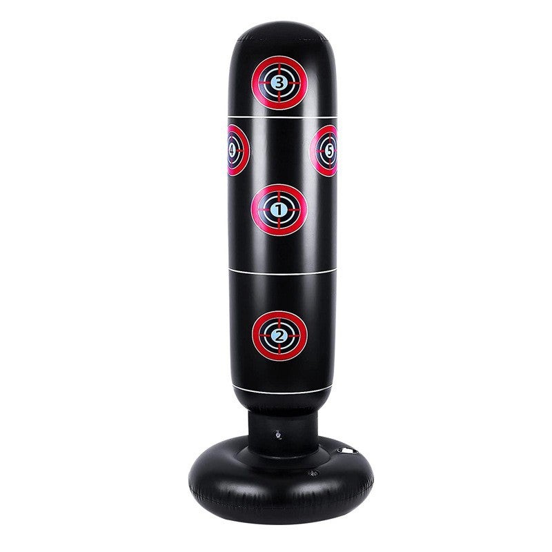 Generic Factory in stock Inflatable Boxing Column Adult Vent Strike Column Children Taekwondo Training Column Tumbler Sandbag Black digital 160*60cm