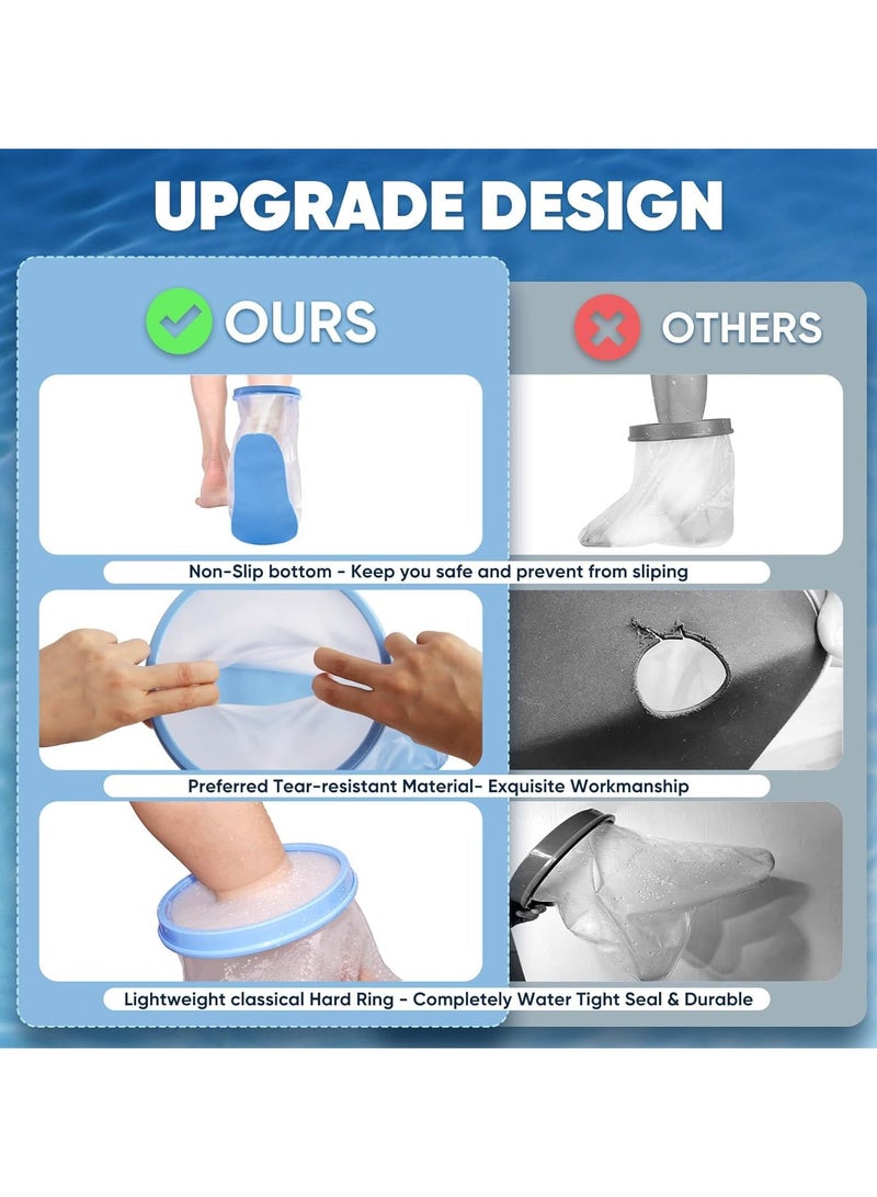 Neox 100% Waterproof Kids Foot Cast Cover Wound Protector for Shower Bath, Foot Cast Covers with Non-Slip Padding Bottom,Watertight Cast Bag Covers for Broken Surgery Foot, Wound and Burns - Reusable - Image 2