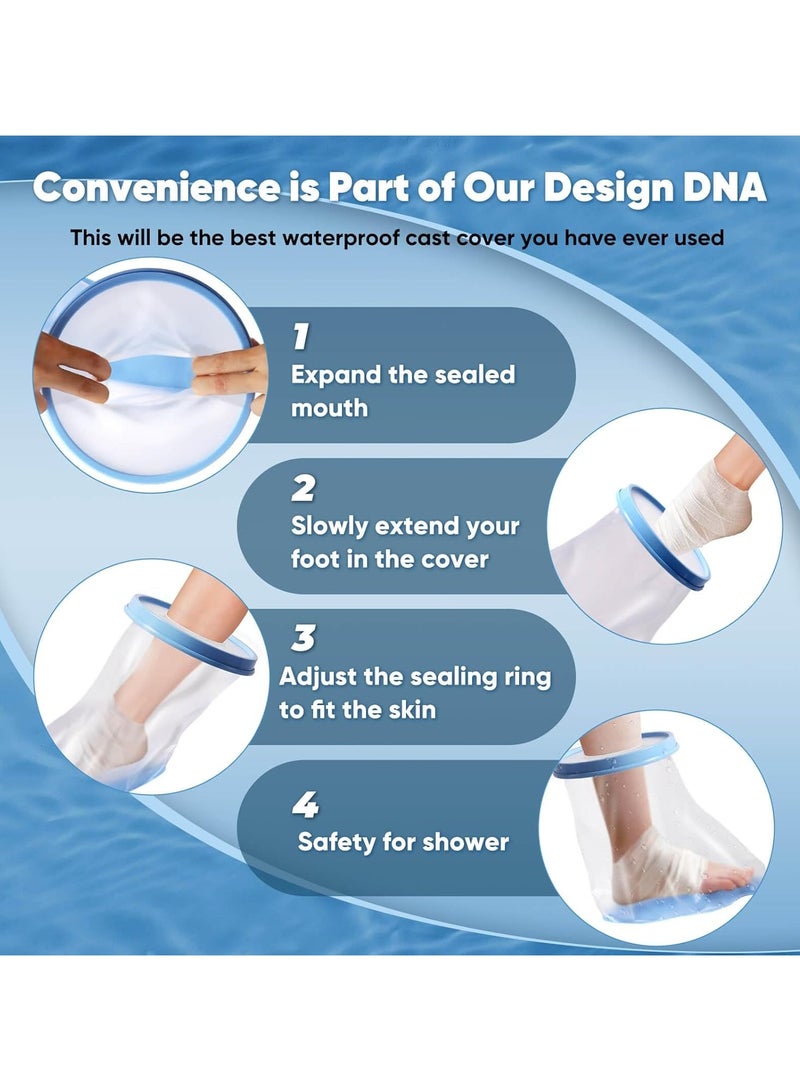Neox 100% Waterproof Kids Foot Cast Cover Wound Protector for Shower Bath, Foot Cast Covers with Non-Slip Padding Bottom,Watertight Cast Bag Covers for Broken Surgery Foot, Wound and Burns - Reusable - Image 5