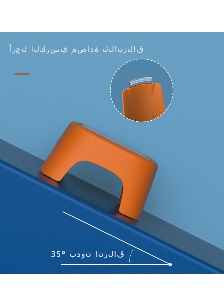 2 قطعة مقعد بلاستيكي لرياض الأطفال، مقعد بلاستيكي للأطفال البالغين، مقعد حذاء منزلي، مقعد حمام للحمام، مقعد بلاستيكي (برتقالي)  - Image 3