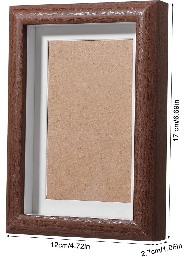 إطار صور صندوق ظل عميق 4 × 6 بوصة بتصميم خشبي بني للعرض - Image 2
