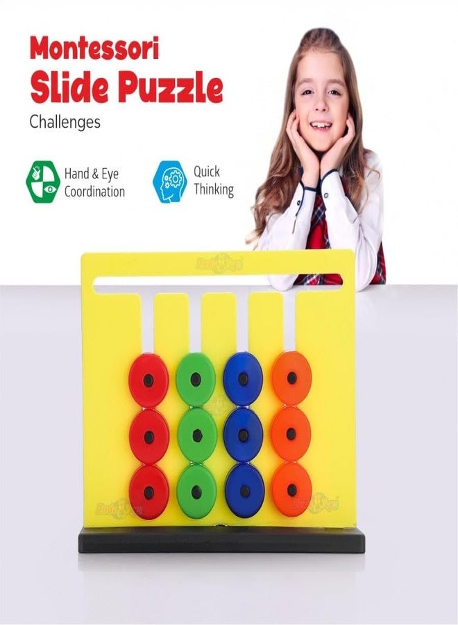 Aakrivaa Learning Colour and Pattern Matching Montessori Slide Puzzle Game for Kids, Multicolor - Image 4