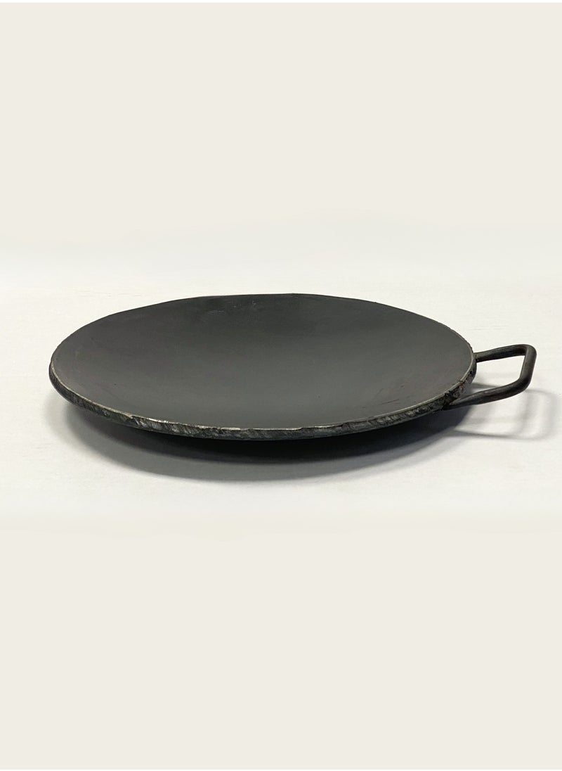 TAJ Iron Concave Dosa Tawa Heavy Guage with Handle 26cm X 10mm Black  - Image 1