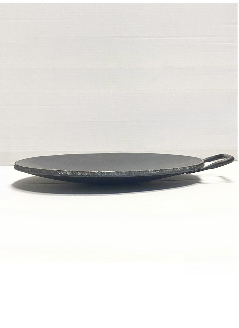 TAJ Iron Concave Dosa Tawa Heavy Guage with Handle 26cm X 10mm Black  - Image 2