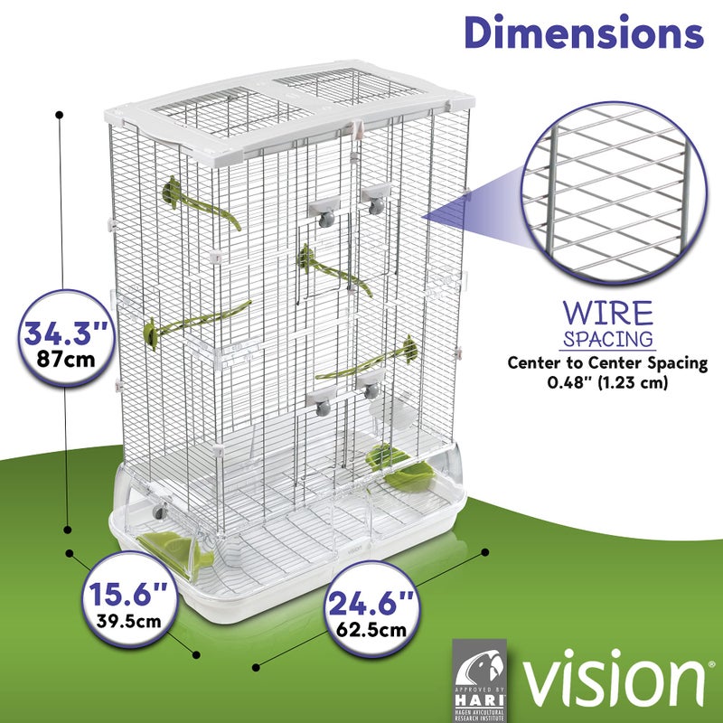 Vision M02 Wire Bird Cage, Bird Home for Parakeets, Finches and Canaries, Tall Medium - Image 5