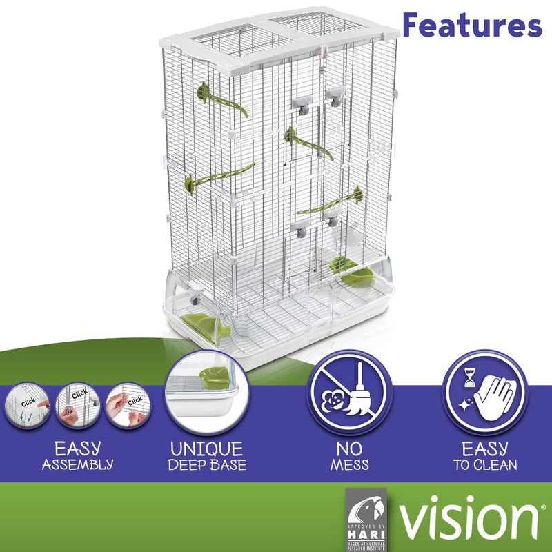Vision M02 Wire Bird Cage, Bird Home for Parakeets, Finches and Canaries, Tall Medium - Image 3