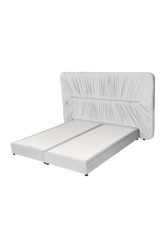 House One Geno | Velvet Bed Frame - White 