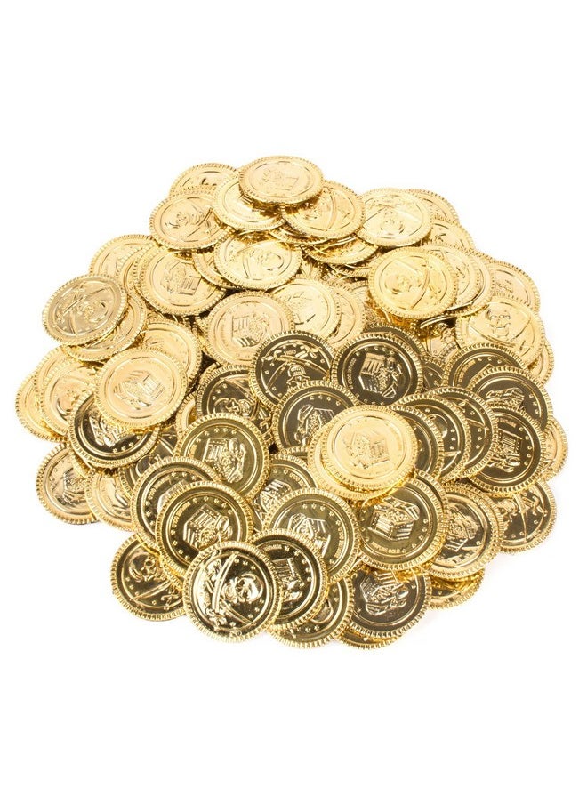 Super Z Outlet Pirate Plastic Gold Colored Coins Buried Treasure And Pirate Gems Jewelry Playset Activity Game Piece Pack Party Favor Decorations (120 Coins + 120 Gems)  - Image 3