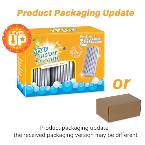 YFUIF 4 Pack Damp Clean Duster Sponge, Magic Sponge Eraser for Household Cleaning, Reusable Dusters Cleaning Supplies for Housekeeping, Dish, Blinds, Glass, Baseboards,Window Track Grooves and Faucets - Image 5