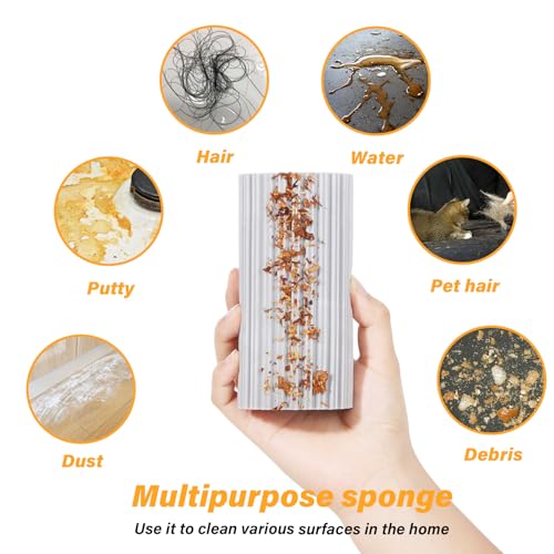 YFUIF 4 Pack Damp Clean Duster Sponge, Magic Sponge Eraser for Household Cleaning, Reusable Dusters Cleaning Supplies for Housekeeping, Dish, Blinds, Glass, Baseboards,Window Track Grooves and Faucets - Image 3