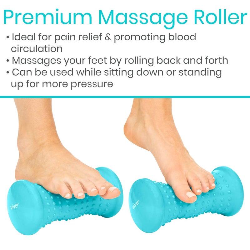 Vive Massage Ball Set (4 Piece) - Plantar Fasciitis Relief Foot Pain Hot Cold Therapy - Heel Spur, Sore Muscle, Trigger Point, Back, Arm, Neck, Shoulder, Leg Circulation Roller - Image 4