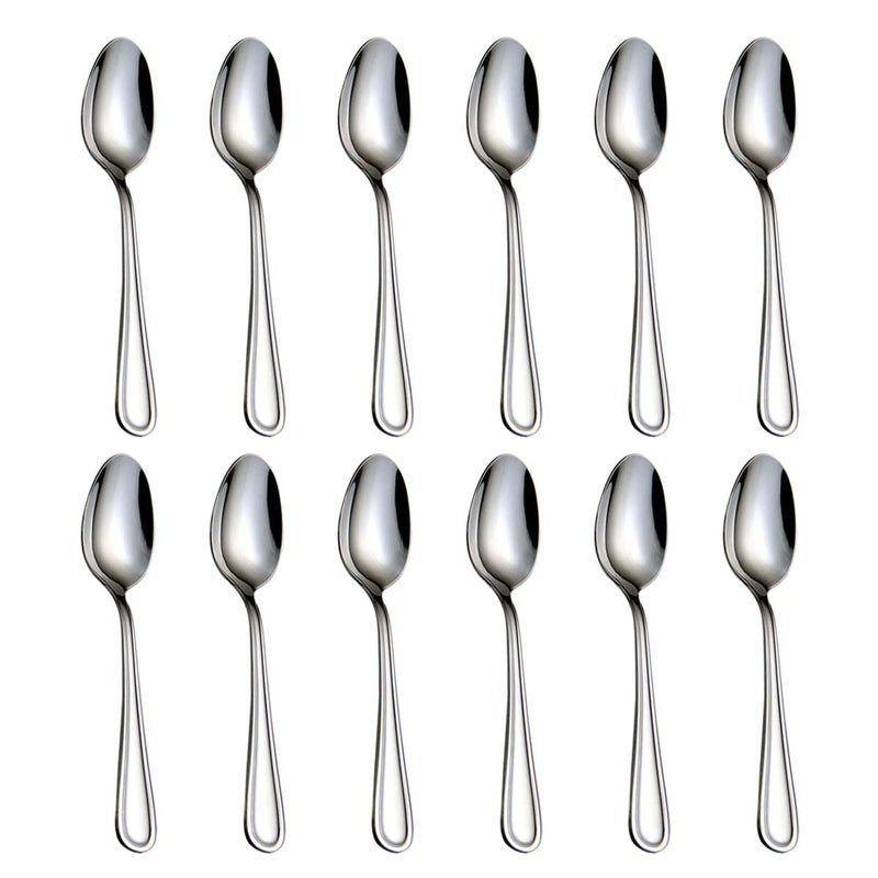 HISSF Teaspoons Set Stainless Steel 180 Tea Spoon 12pcs 629 Inches For Home Kitchen Restaurant Slilver