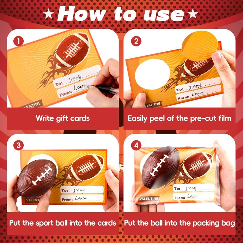 Garma 28 Pack Valentines Gift Cards with Mini Foam Sport Balls Bulk Toys for Kids Classroom Exchange Prizes and Goodie Bags Stuffers, Valentines Stress Relief Party Favor Toys - Image 3