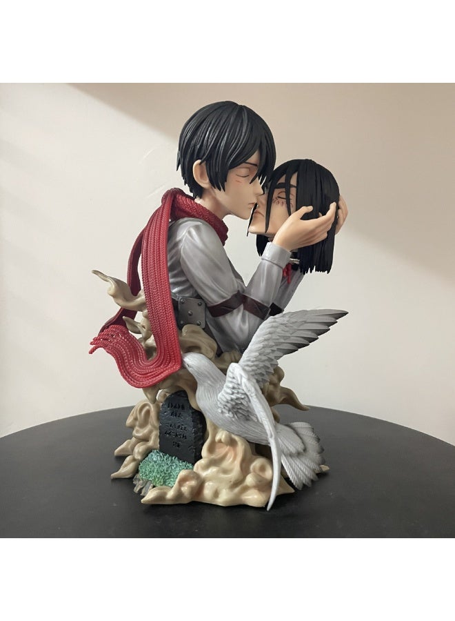 Attack On Titan Death Figure Model, Head-Holding Mikasa Ackerman Eren Levi Statue, Anime Figure Model, Desktop Ornament, PC Case Ornament, Birthday Gift For Boys And Girls, 22 CM - Image 4