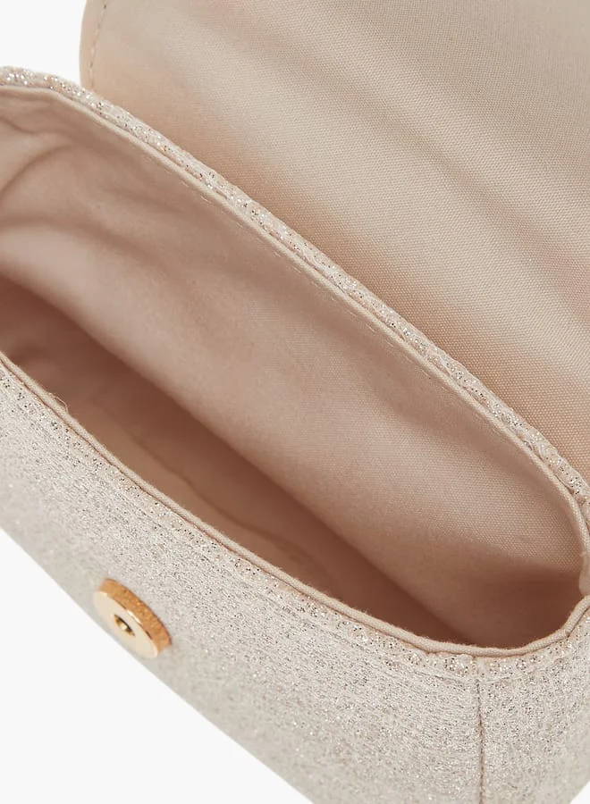 Disney Girls Textured Bow Detail Crossbody Bag With Button Closure