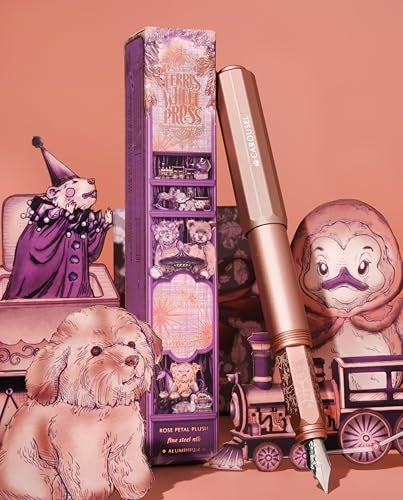 Ferris Wheel Press , Aluminum Carousel Fountain Pen, Rose Petal Plush, Aircraft grade aluminum body, Threaded cap with air seal system, Fine - Image 5