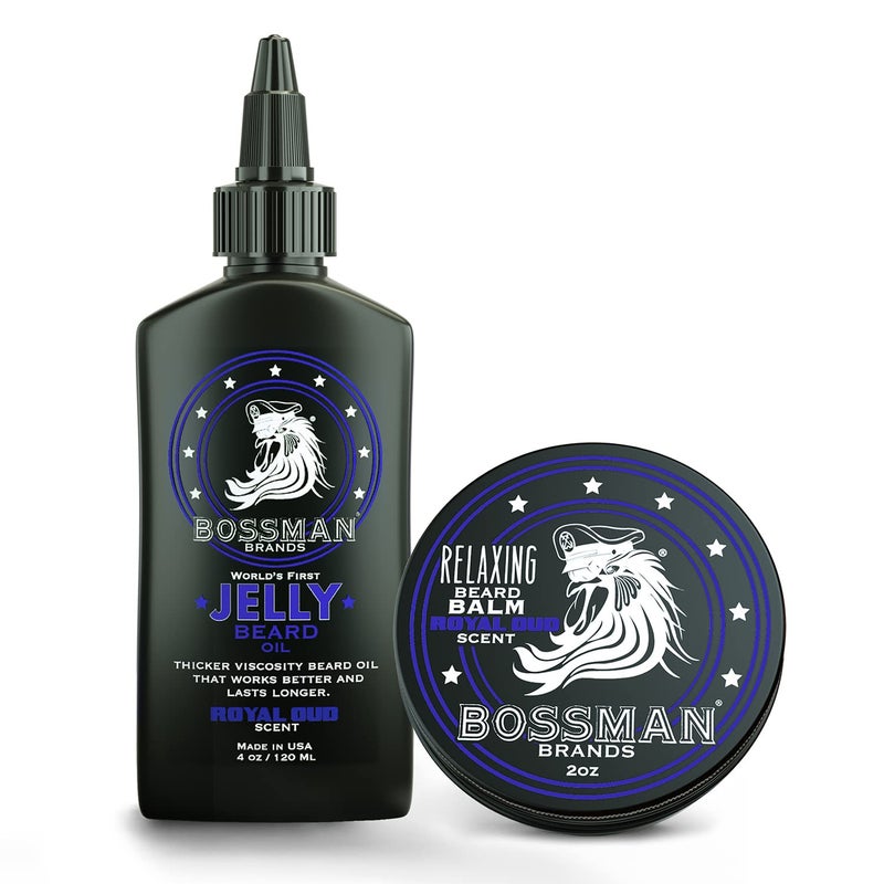 bossman زيت لحية بوسمان للرجال وبلسم لحية للرجال - عطر العود الملكي - Image 1