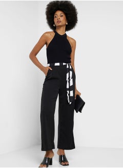 Wide Leg Belted Pants