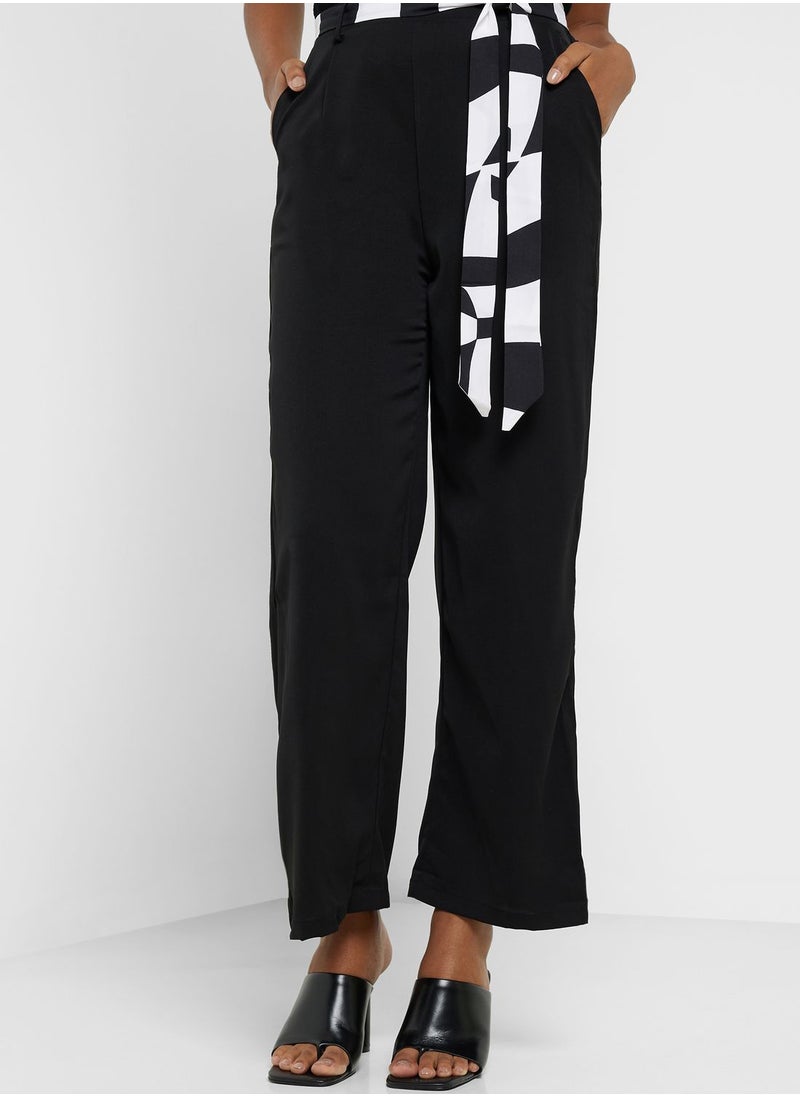 ELLA - Wide Leg Belted Pants - Image 1