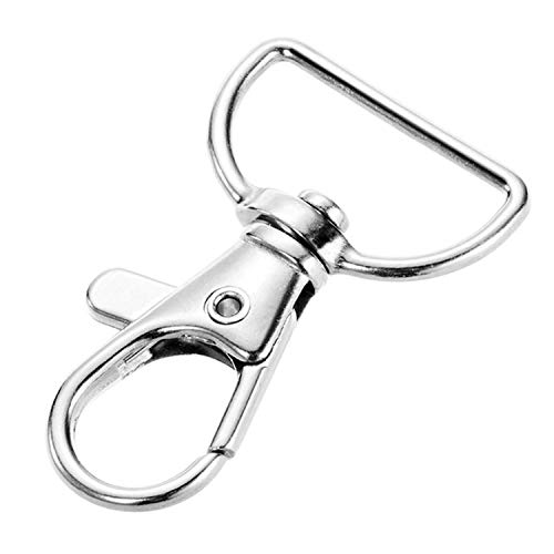 Hulless Swivel Clasp Swivel Snap Hooks Trigger Clips 1 Inch D Rings Metal Lobster Claw Clasps 40 Pcs for Making Snap Tabs, Keychain Hardware, Purse Hardware - Image 5