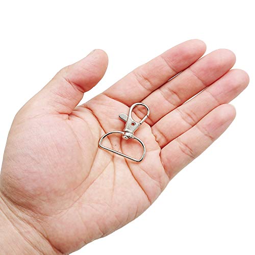 Hulless Swivel Clasp Swivel Snap Hooks Trigger Clips 1 Inch D Rings Metal Lobster Claw Clasps 40 Pcs for Making Snap Tabs, Keychain Hardware, Purse Hardware - Image 4