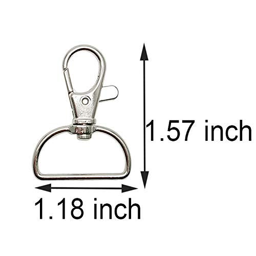 Hulless Swivel Clasp Swivel Snap Hooks Trigger Clips 1 Inch D Rings Metal Lobster Claw Clasps 40 Pcs for Making Snap Tabs, Keychain Hardware, Purse Hardware - Image 3